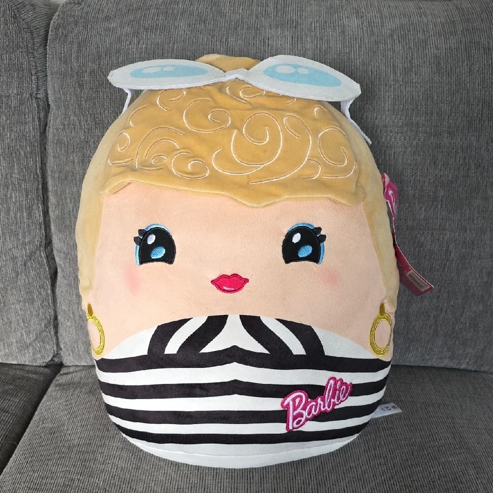 Barbie Cuutopia 14 Inch Plush Doll, NWT, Wearing Black And White‎ Swimsuit.